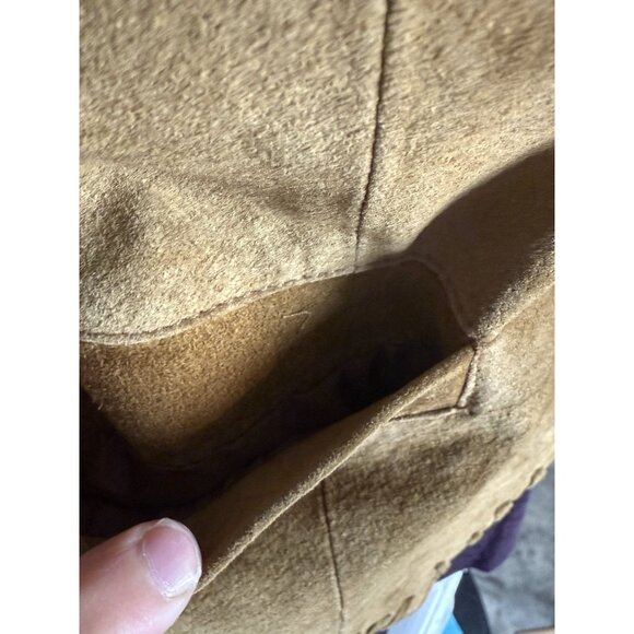 Vtg 100% leather front brown western style vest Adjustable Tie Waist festival - Picture 9 of 12